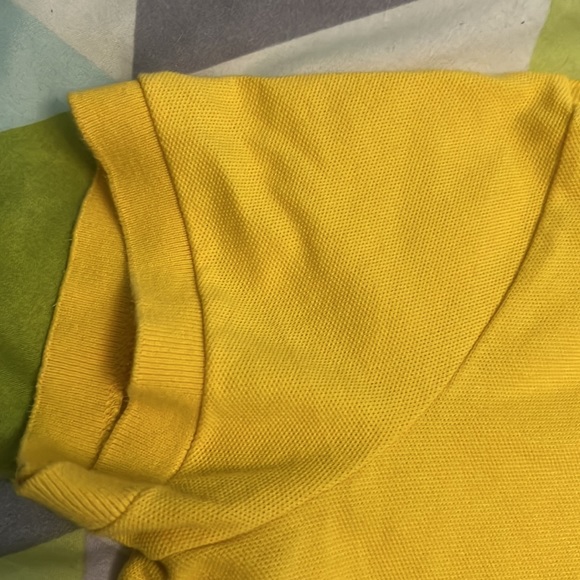 Lacoste Yellow Button-Down Polo Shirt (Size 40) - Picture 5 of 6